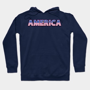 Flat USA Letter With USA Flag Color Hoodie